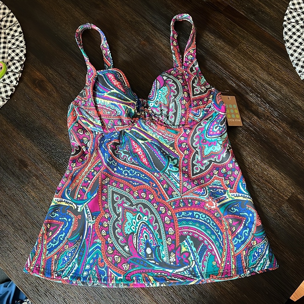 Title Nine Bodacious Underwire Tankini Top NEW WITH TAGS paisley print
